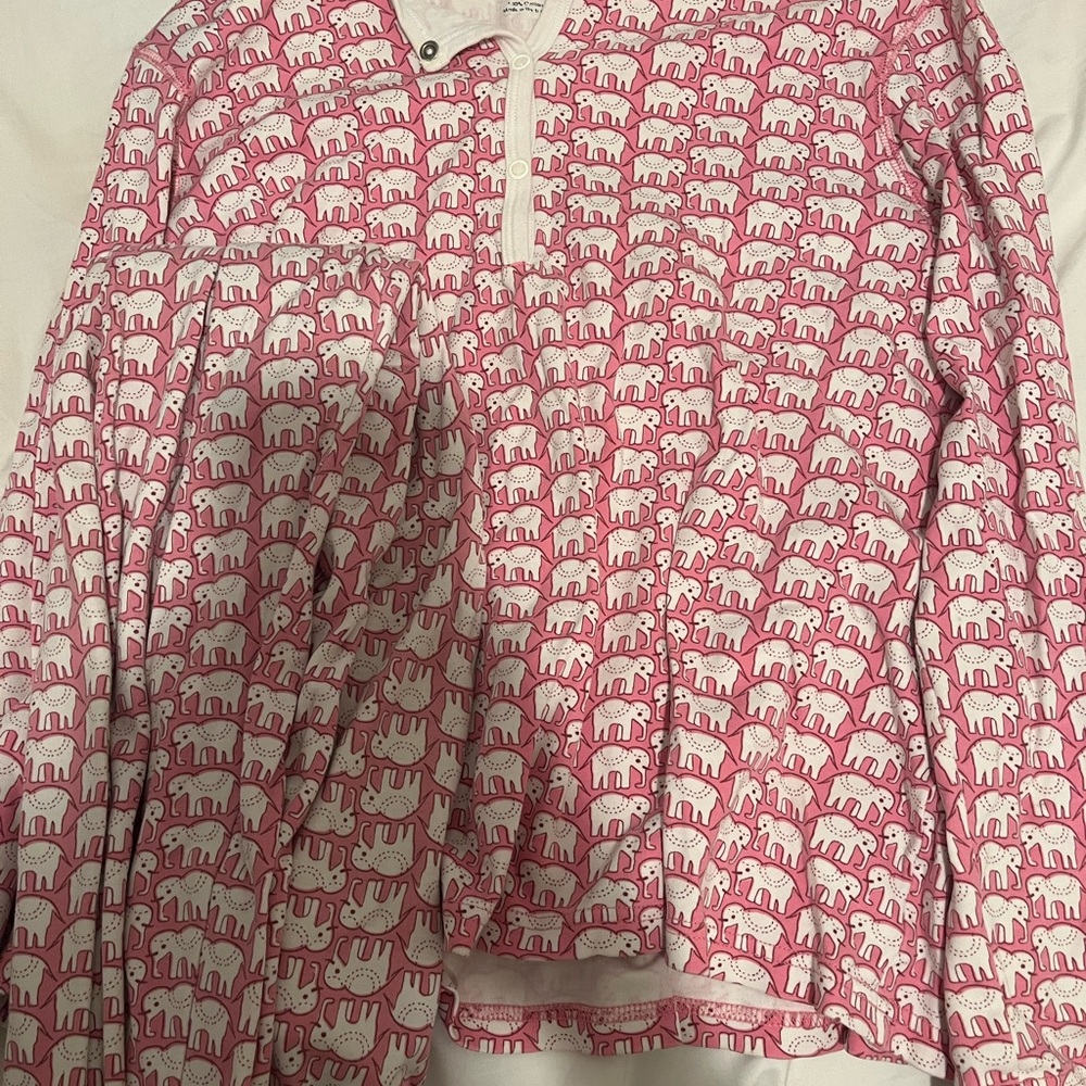 Roller Rabbit Pink Elephant Long Sleeve pajamas